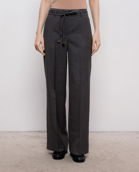 Peserico Gray wool pants A04860AA3472