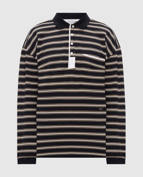 Bottega Veneta Blue striped polo shirt 871384V6P80