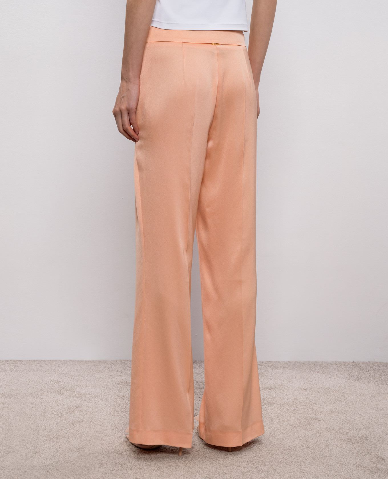Pink flared pants with logo Twinset 4