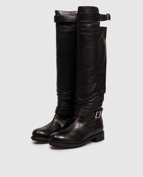 Jimmy Choo Black Leather Biker Boots BIKERKBERZ