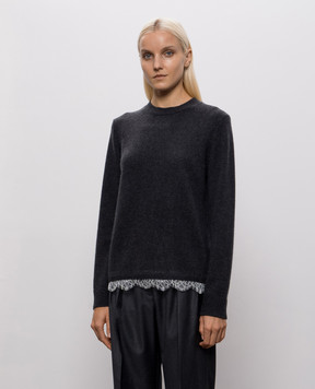 Loulou de Saison ARVO gray sweater with lace ARVO
