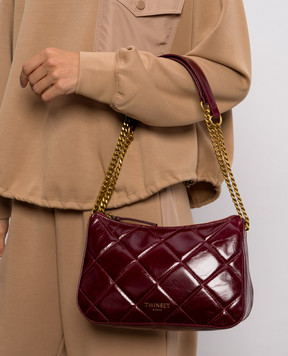 Twinset Burgundy glossy leather bag Liliane 262TD8151