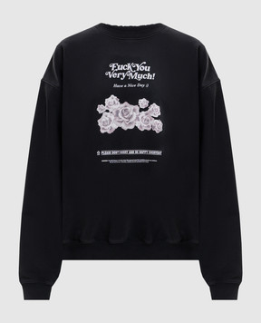 Vetements Black sweatshirt with print MH27CN203B