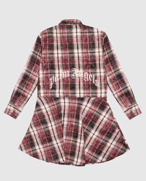 Palm Angels Children's checkered shirt dress F6PAJGDR135