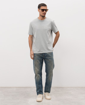 Balmain Blue jeans with logo patch GH1MI043DG10