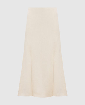 Gabriela Hearst Patterson ivory silk and wool skirt 4263079S099
