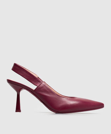 Alla rosafarbene Leder-Slingbacks