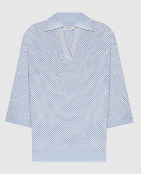 Peserico Blue openwork pullover with sequins A99031F129234R