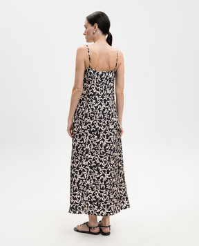 Asceno Black Melfi printed silk dress D103F04C504