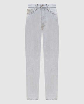 Dondup Grey jeans with logo patch DP776DF0277DMB1
