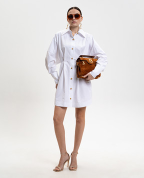 Balmain White cotton shirt dress GF1R9412CB09