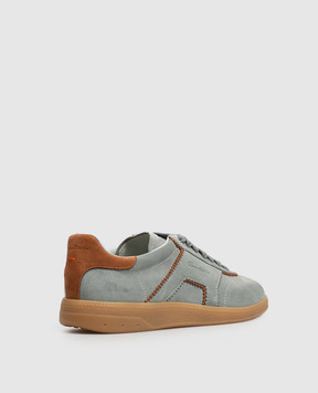 Santoni Grey suede sneakers with embossed logo WBPL61463FARTUBY