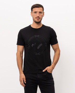 Stefano Ricci Black T-shirt with embroidered logo MNH5103970803