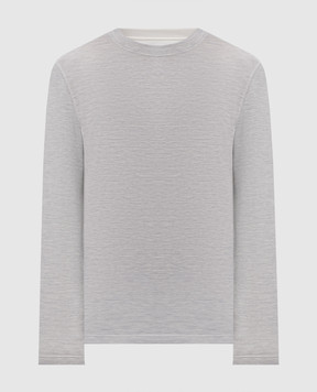 Brunello Cucinelli Grey melange longsleeve with silk MH8367433