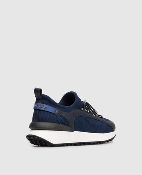 Stefano Ricci Children's blue combination sneakers with logo YG26G8166TSVTS