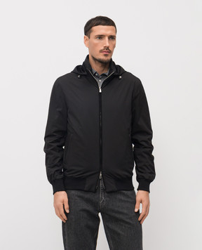 Enrico Mandelli Black jacket with hood 3T515A519V