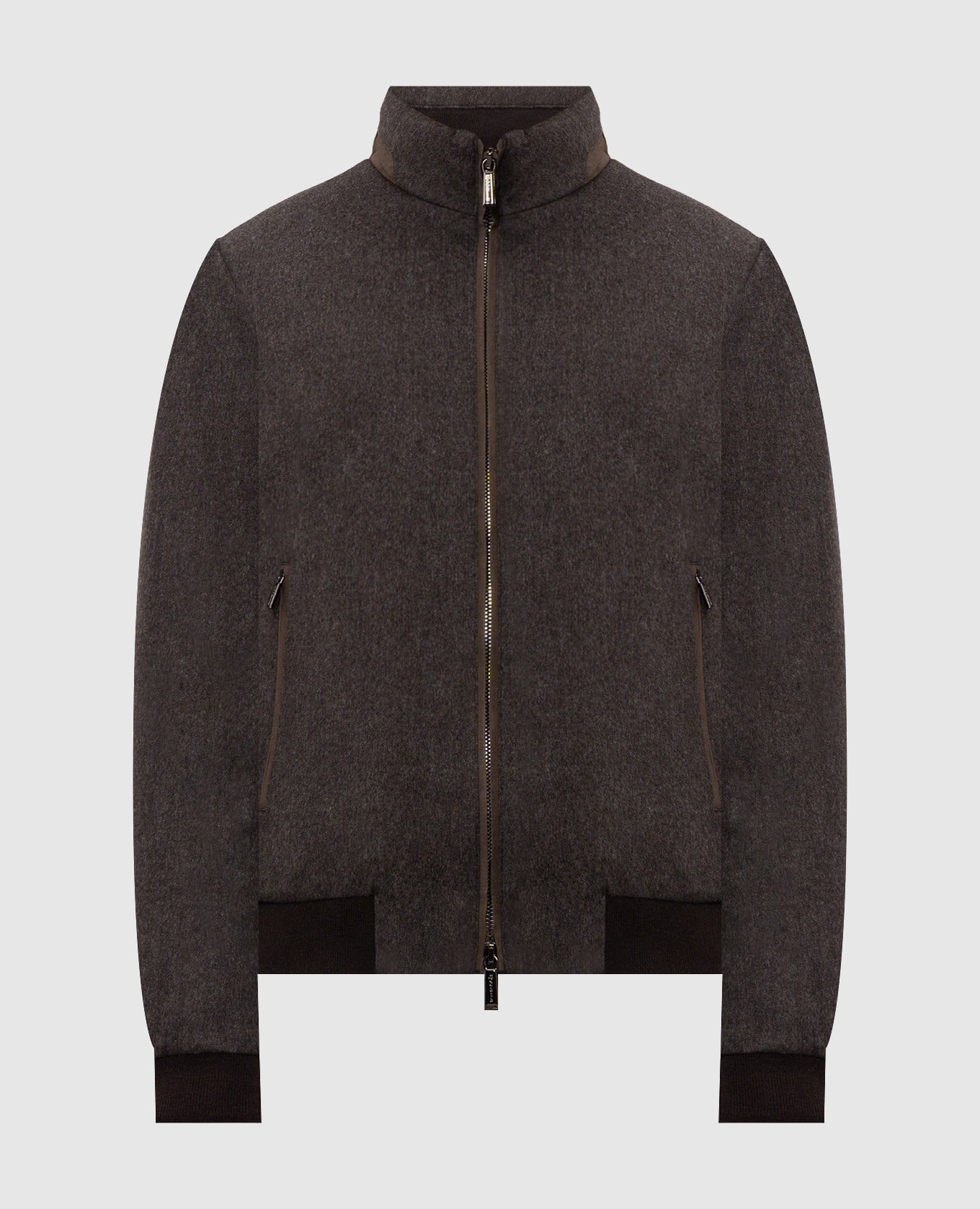 DONIZETTI dark brown wool and cashmere down jacket