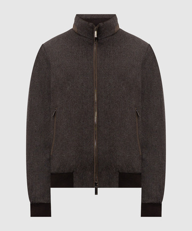 DONIZETTI dark brown wool and cashmere down jacket
