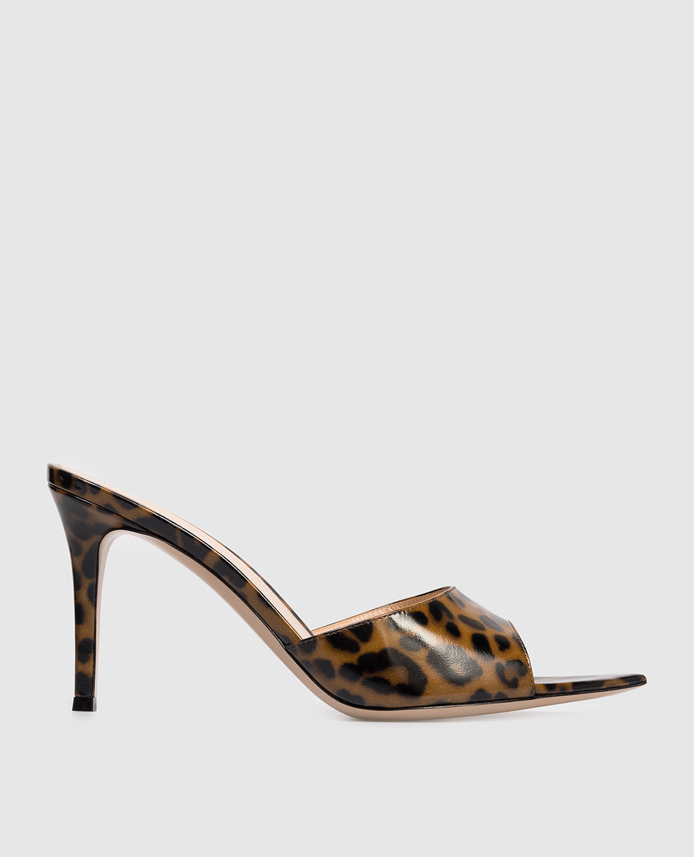 Animal print leather mules