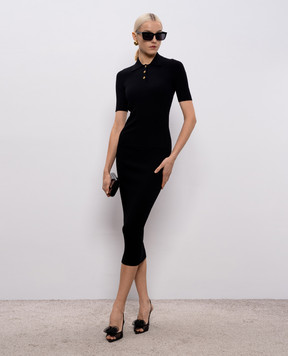 Dolce&Gabbana Black ribbed polo shirt FXZ16ZJFMHG