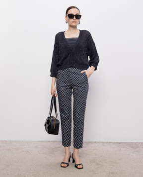 Peserico Blue pants with geometric print P0471808175