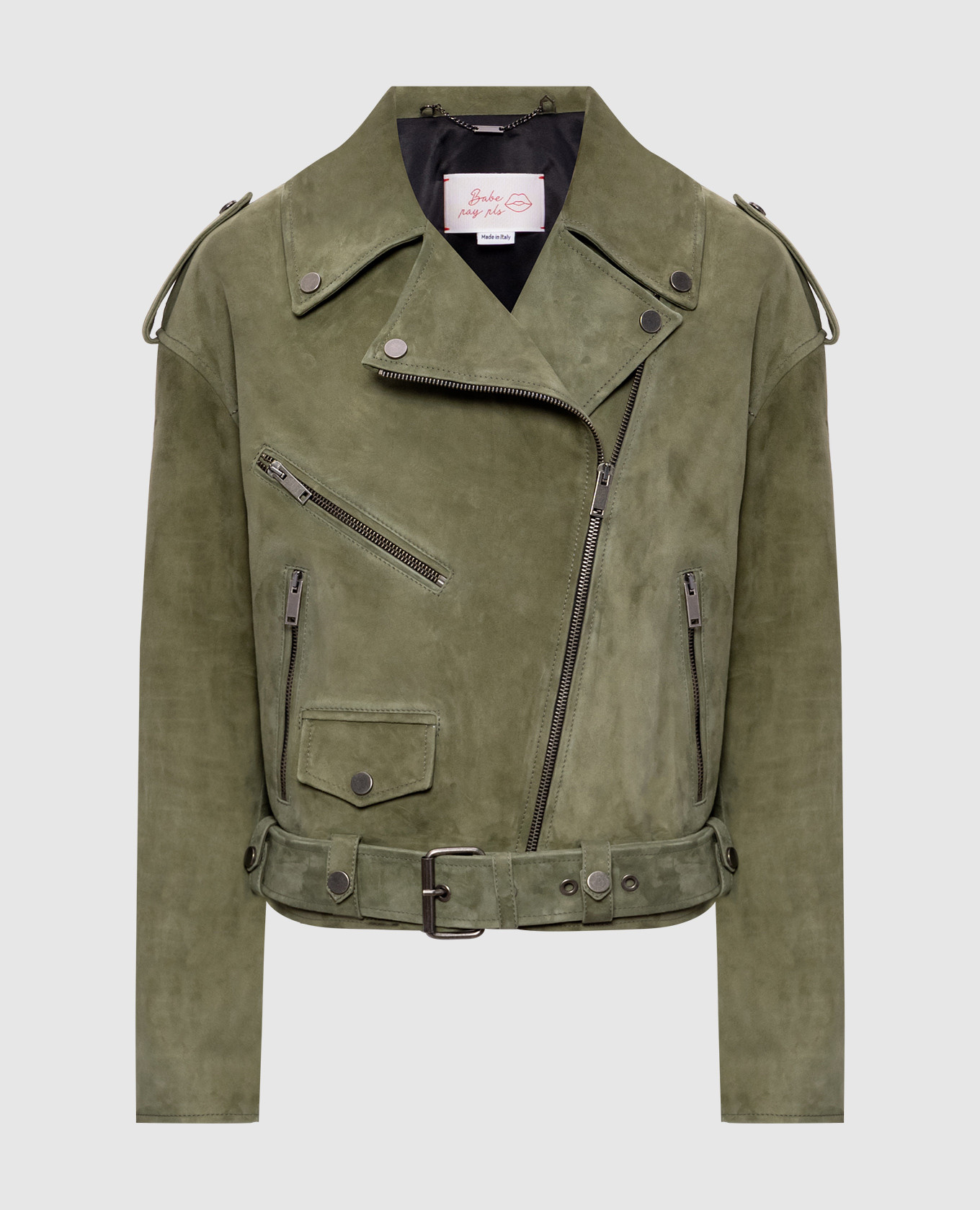 Green suede leather jacket Babe Pay Pls