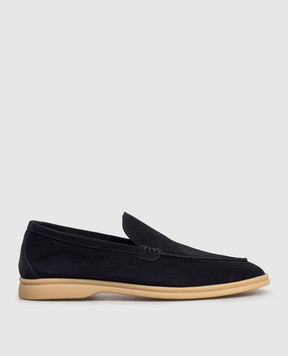 Lanciotti De Verzi Blue suede loafers FELIXLIGHTCACHEMIRE