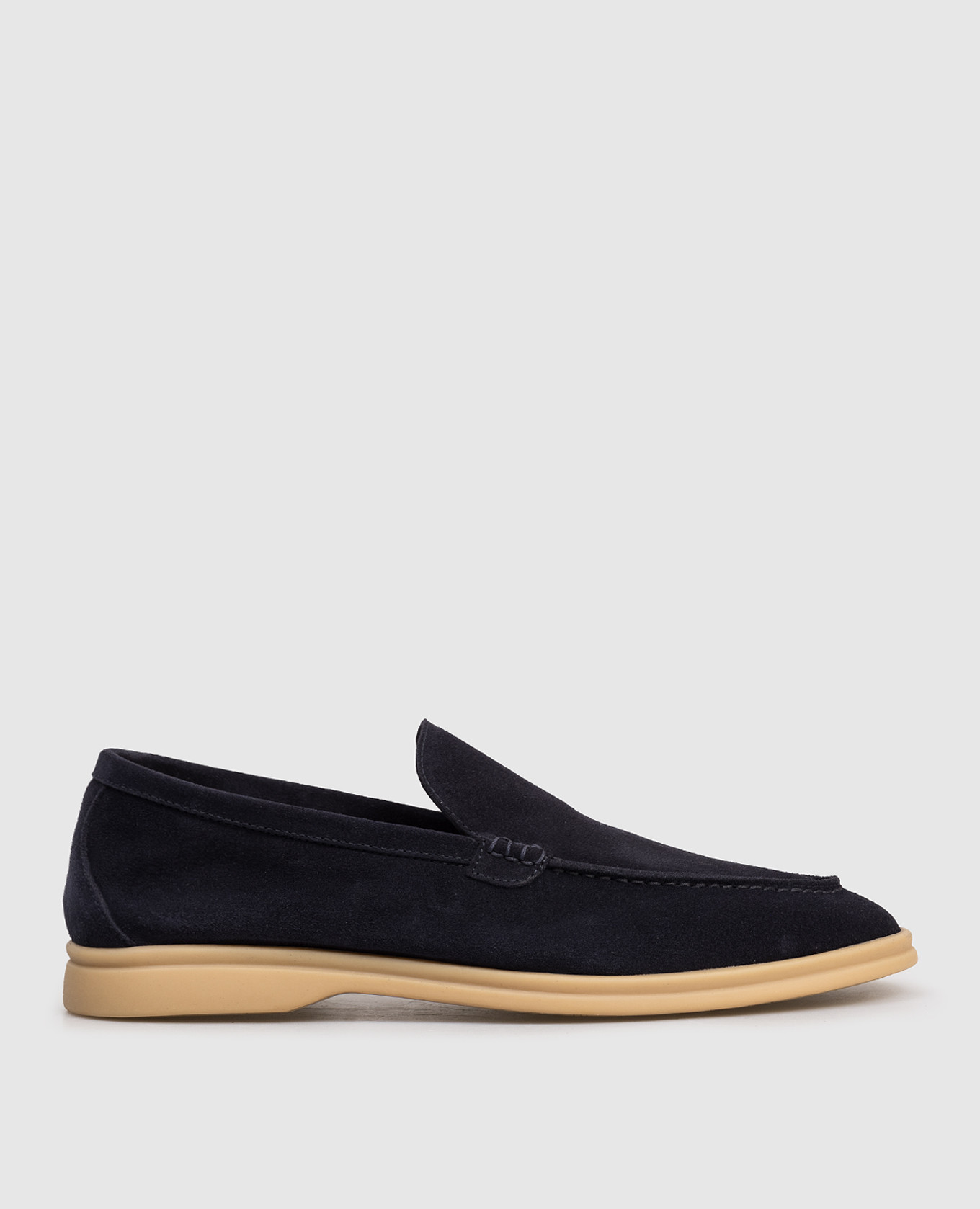 Blue suede loafers