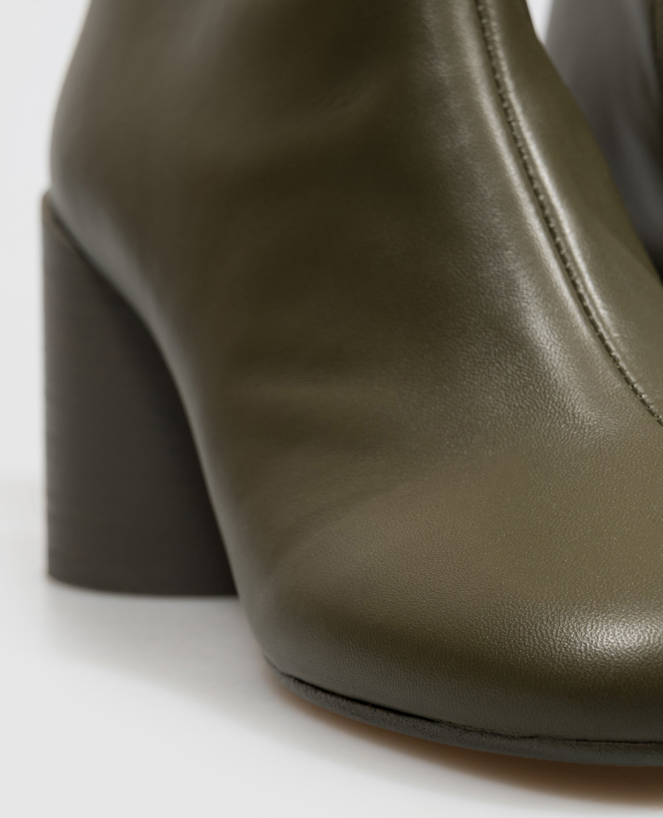 Khaki leather ankle boots Maison Margiela MM6 5