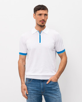 MooRER White polo with COTY trim COTYCSI5