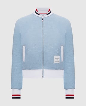 Thom Browne Blue sports jacket with logo patch FJT436AJ0194