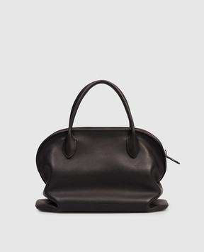 The Row Agnes 12 black leather tote bag W1713L663
