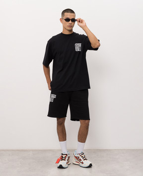 Off-White Black shorts with logo print 44MCI013F26F005