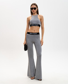 Palm Angels Gray flared pants Soiree with sequins PWHG021G23KNI001