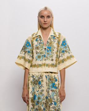 Alemais Sophia yellow linen top 7296T