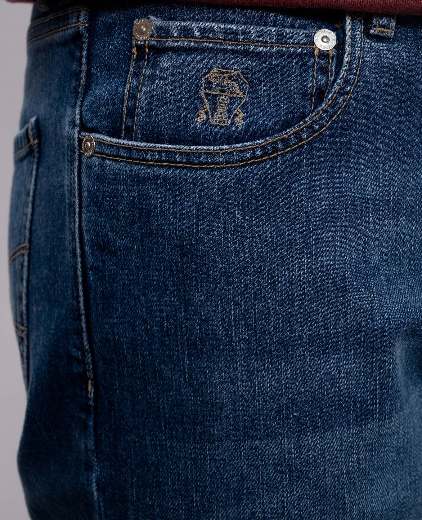 Blue jeans with logo Brunello Cucinelli 5