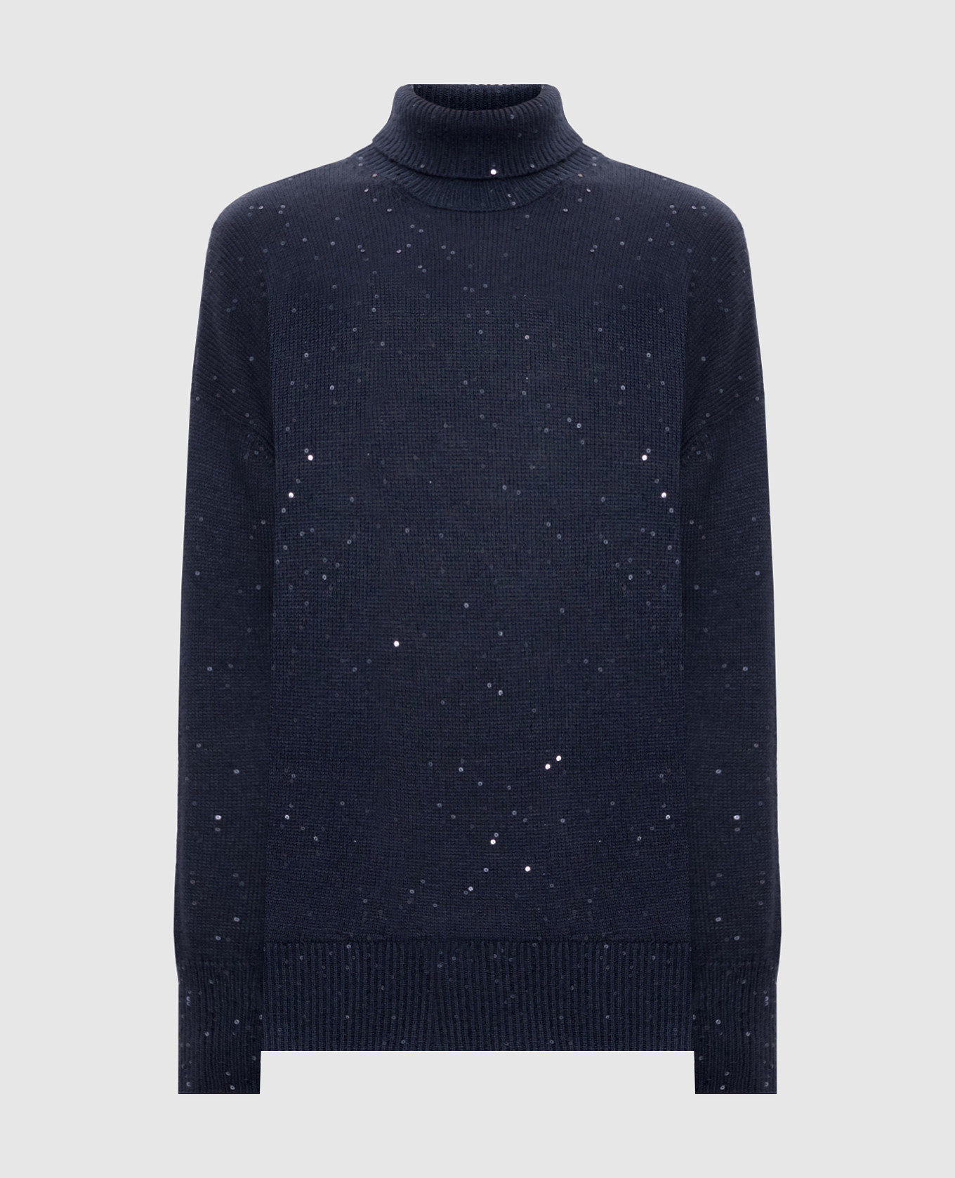 

Blue cashmere and silk sequined sweater Brunello Cucinelli