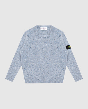 Stone Island Children's blue sweater with wool L2S165100005S0M1968