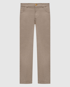 Stefano Ricci Beige jeans with logo patch MFT61B0010TR112P