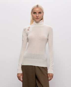 Ermanno Scervino Ivory cashmere turtleneck D495M317APPYU