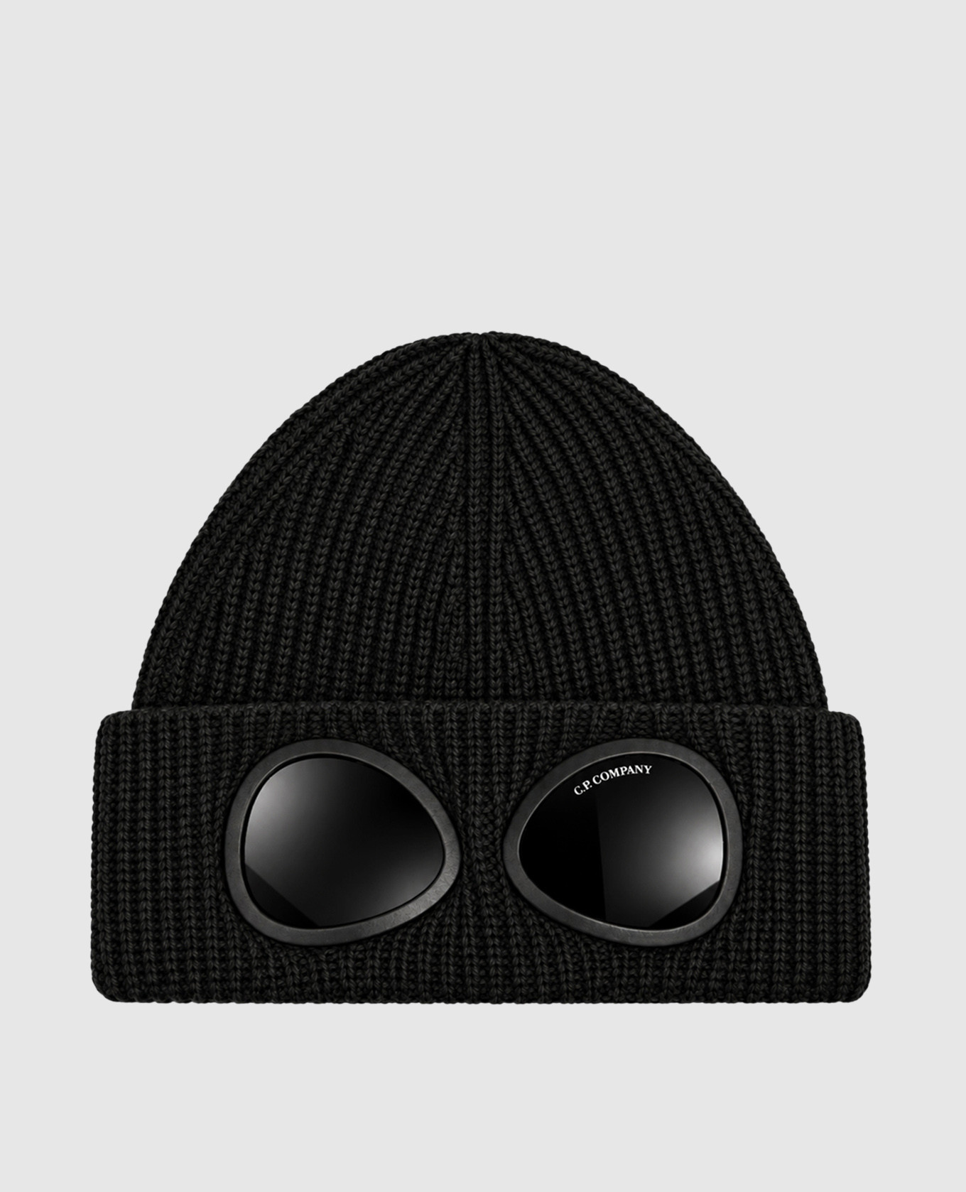 Children's black wool hat with glasses