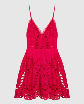 Charo Ruiz Pink Nix mini dress with embroidery 263602