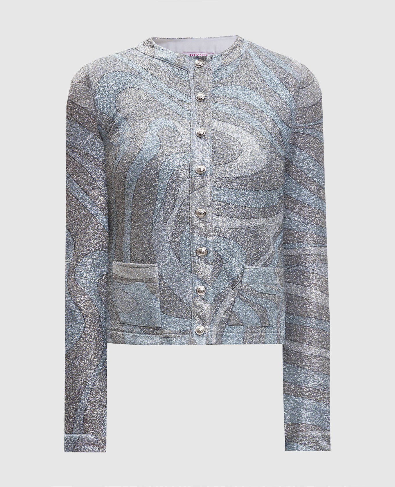 

Grey cardigan in Marmo print with lurex PUCCI