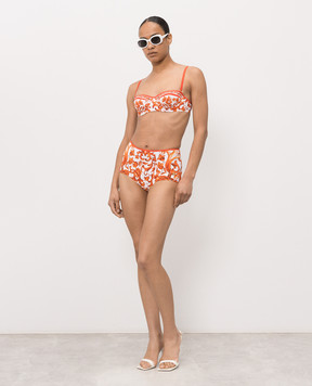 Dolce&Gabbana White swimsuit with branded print and textured logo O8A27JONO19