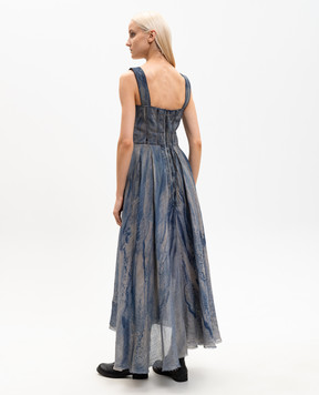 Masnada Blue dress with sash 8055