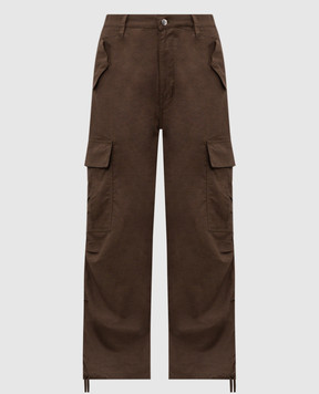 Rhude Khaki cargo pants with linen RHPS26PA01112