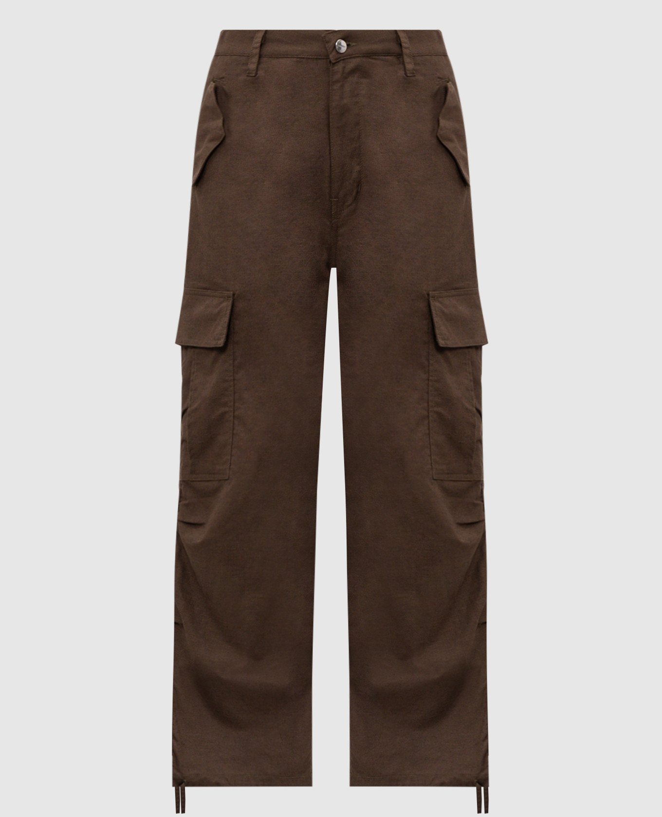 

Khaki cargo pants with linen Rhude