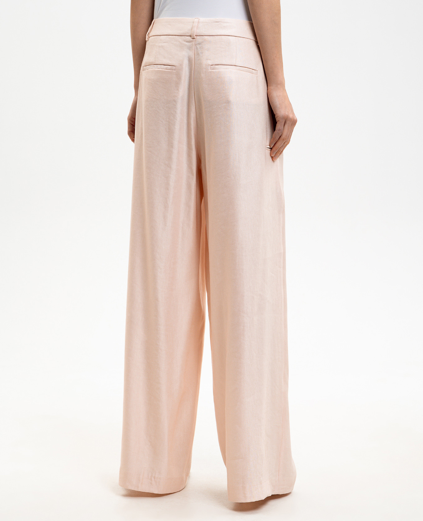 Pink linen pants with branded patch Peserico 4