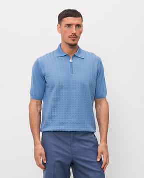 Stefano Ricci Blue polo with silk K212038P31F26194