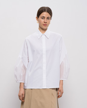 Peserico White silk blouse with crystals A0684400Q8928B